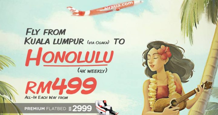 Companhia low cost AirAsiaX vai ter 4 voos por semana para o Hawai