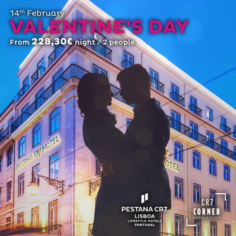 Programas para o dia de São valentim nos hotéis Pestana CR7 em Lisboa e Funchal