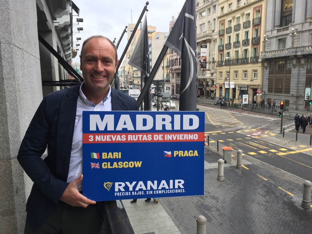 Ryanair inicia voos para Bari, Glasgow e Praga desde Madrid