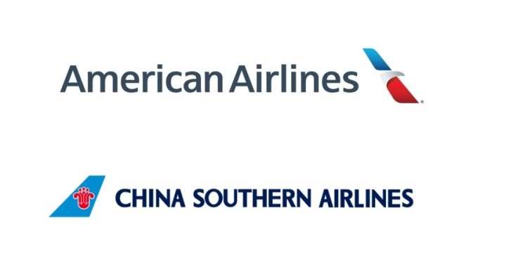 Logos das companhias aéreas China Southern e American Airlines