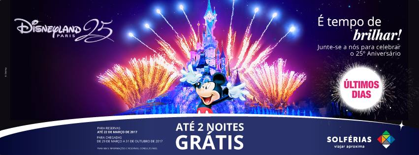 Últimos dias da Promoção Solférias para a Disneyland paris com oferta de 2 noites