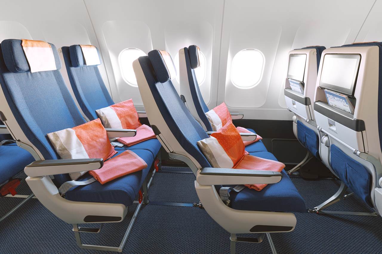 Classe Económica Max do A340 da Edelweiss Air