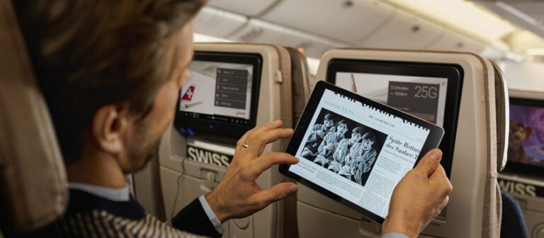 SWISS oferece 250 jornais e revistas digitais aos seus passageiros das 3 classes