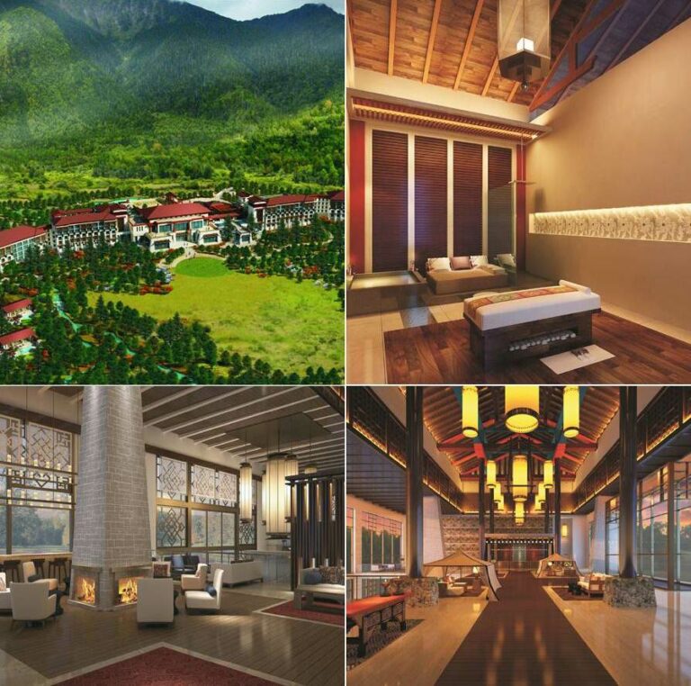 Vista panoramica, Spa, Lounge e Lobby do Hilton Linzhi no Tibete