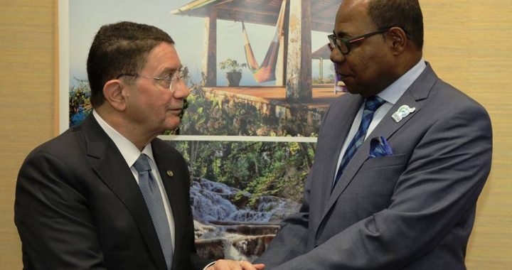 Ministro do Turismo da jamaica com Presidente da OMT das Nações Unidas em Berlim
