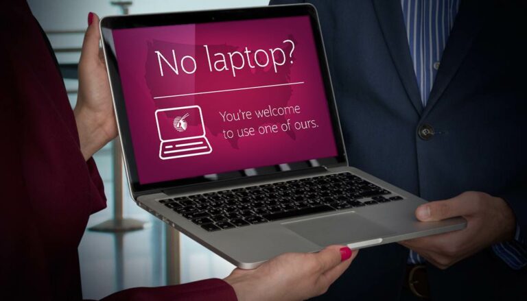 Qatar Airways passa a emprestar Laptops nos voos para EUA