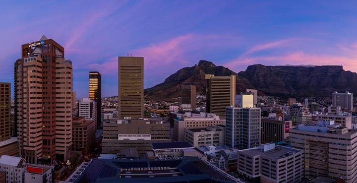 Vista do Radisson Blu Hotel & Residence Cape Town na África do Sul