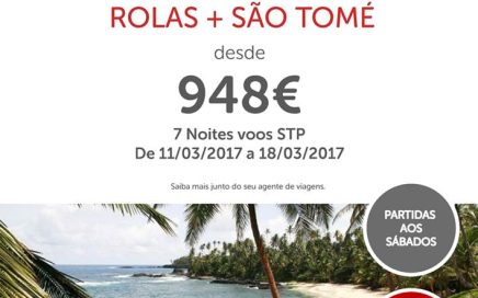 Combinados de 7 noites em São Tomé e ilha das Rolas em promoção para Março desde 948€