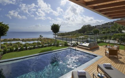 Suite com vista de mar no hotel Mandarin Oriental Bodrum na Turquia