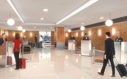 Zona de check-in da British Airways no T7 do aeroporto JFK