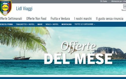Capa de entrada do LIDL Viagens em Itália