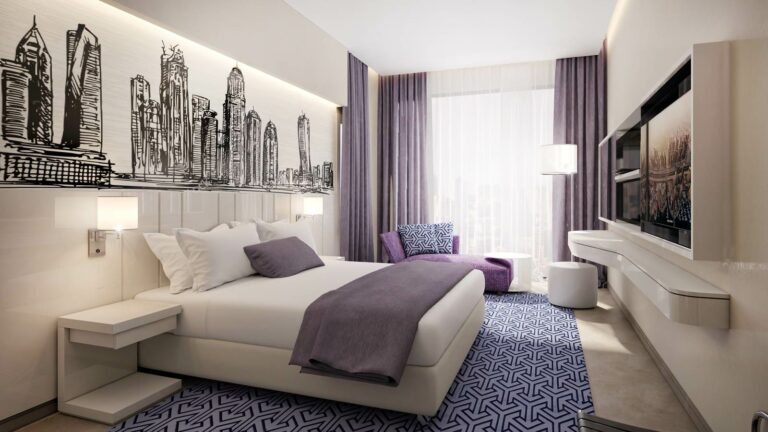 Quarto do Mercure Dubai Barsha Heights Hotel Suites