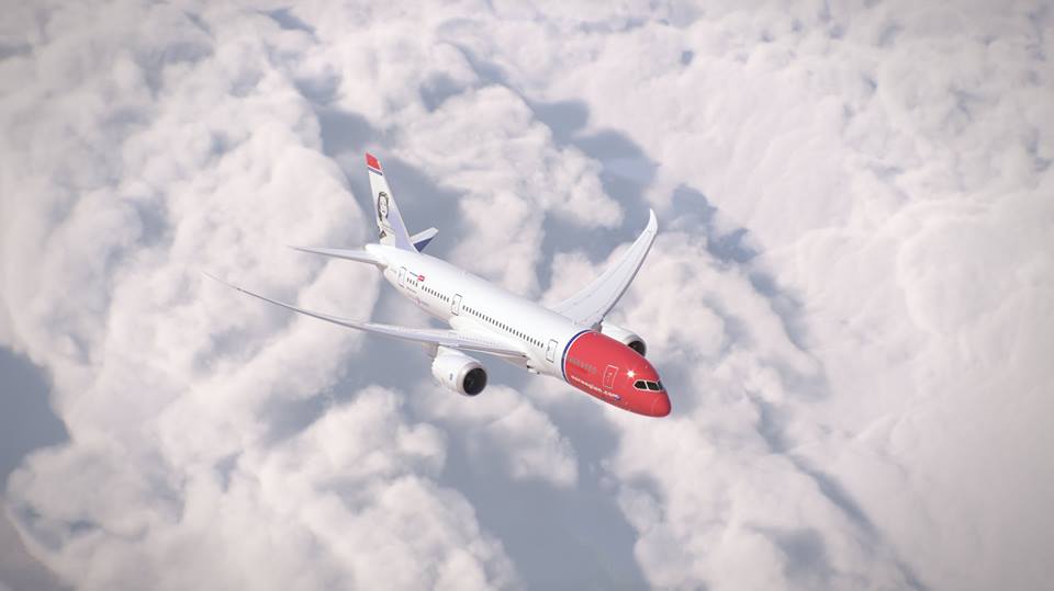 Aeronave B787 Dreamliner da Norwegian voa 4 vezes por semana até Singapura