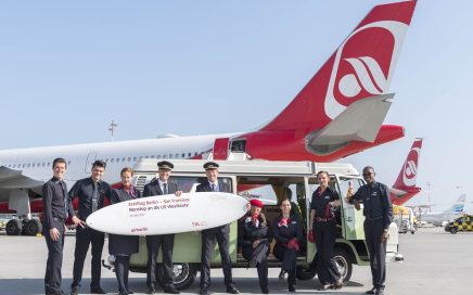 Tripulação do voo inaugural da airberlin para San Francisco