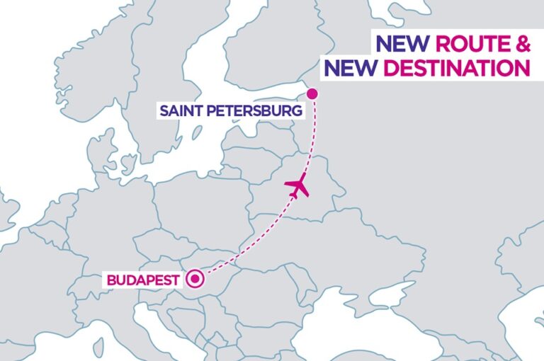 Rota entre Budapeste e São Petersburgo pela low cost Wizz Air