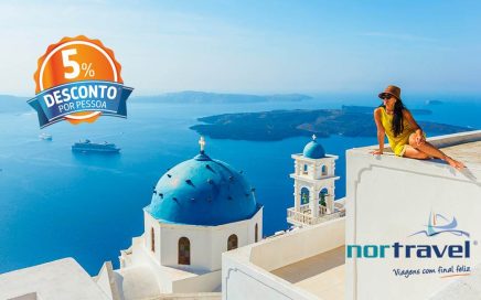 Promoção de 5% em férias na Grécia no programa Homero da Nortravel