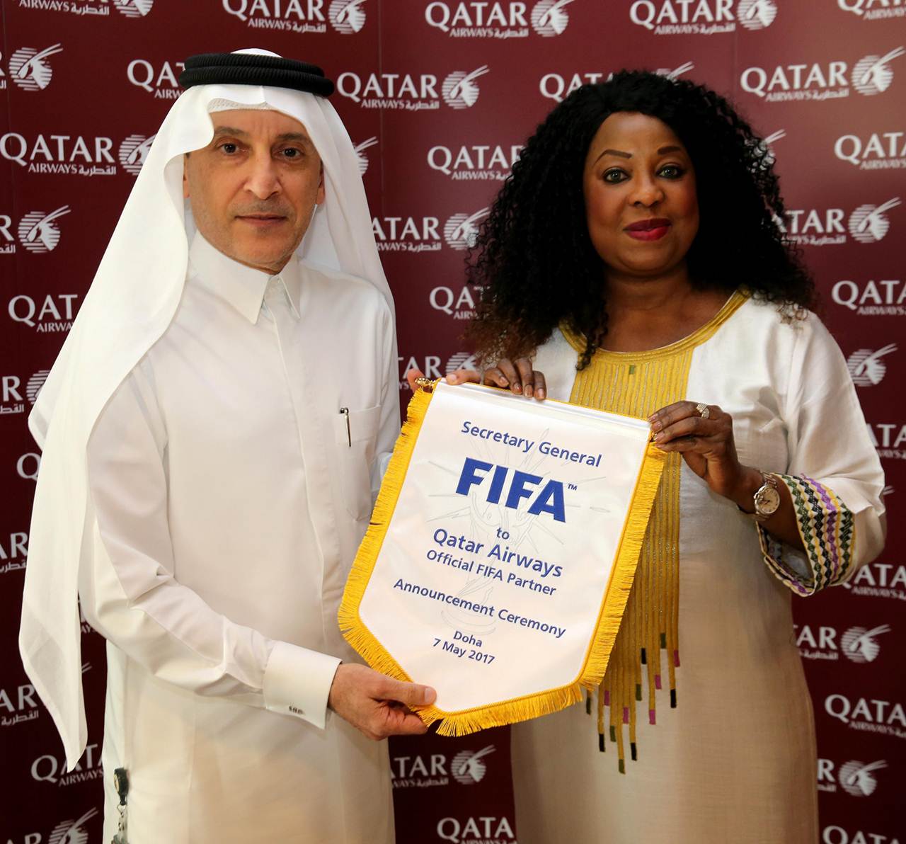 CEO da Qatar Airways e Secretária-Geral da FIFA apresentam acordo de patrocinio até 2022