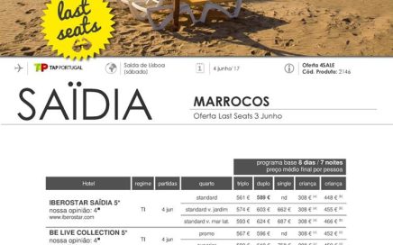 Férias 7 noites em Saidia desde 589€ com promoção de últimos lugares