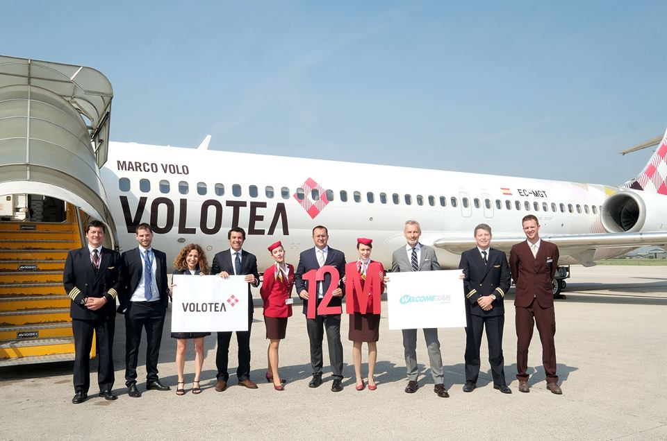 Passageiro 12 milhões e Agência de Viagens recebem voos grátis Volotea
