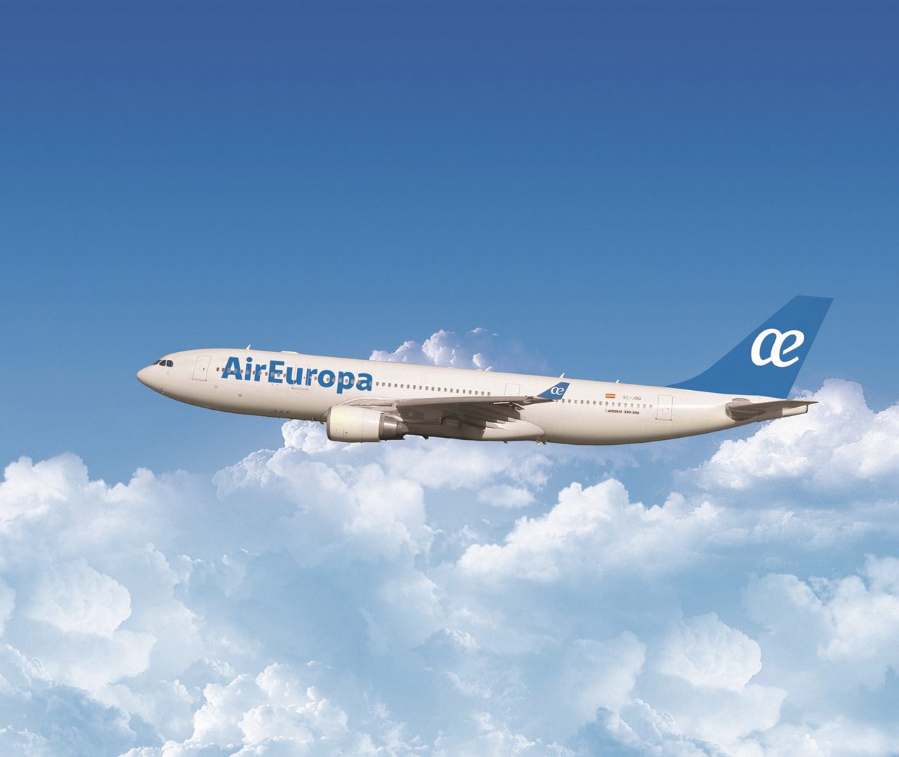 Aeronave A300-200 da Air Europa que serve as rotas de Punta Cana e Cancun