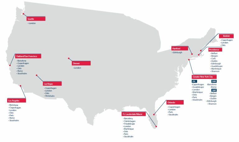 57 Rotas da Low Cost Norwegian nos Estados Unidos