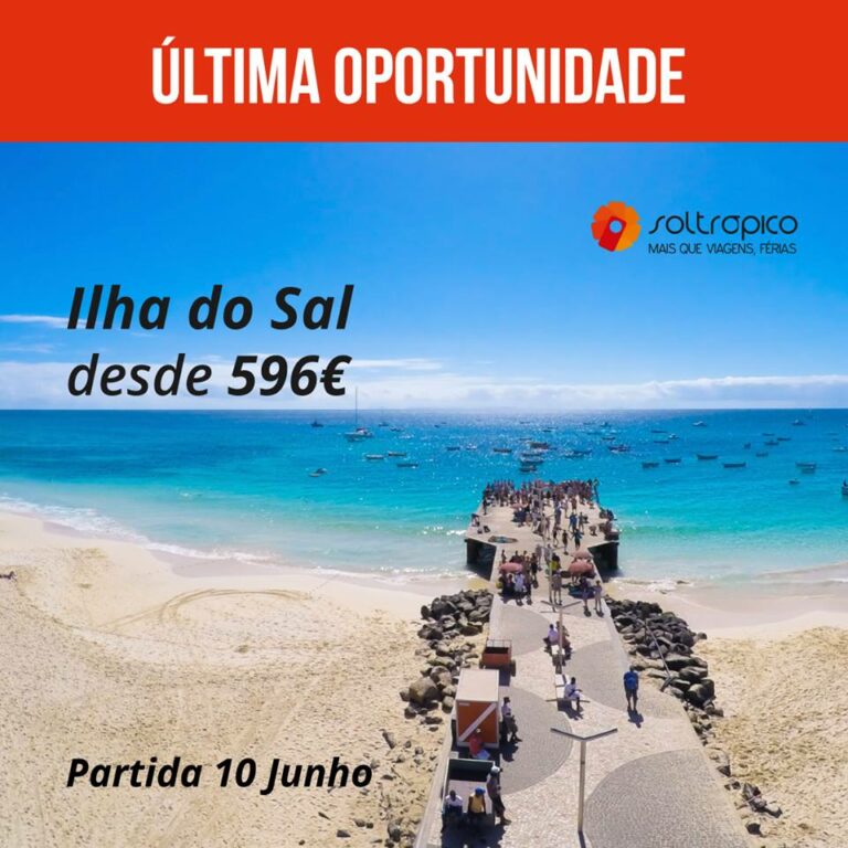 Ultima oportunidade no pacote da Soltrópico para a ilha do Sal a 10 de Junho