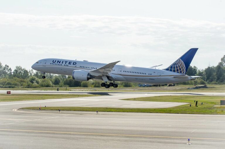 Aeronave B787-9 da companhia aérea United Airlines
