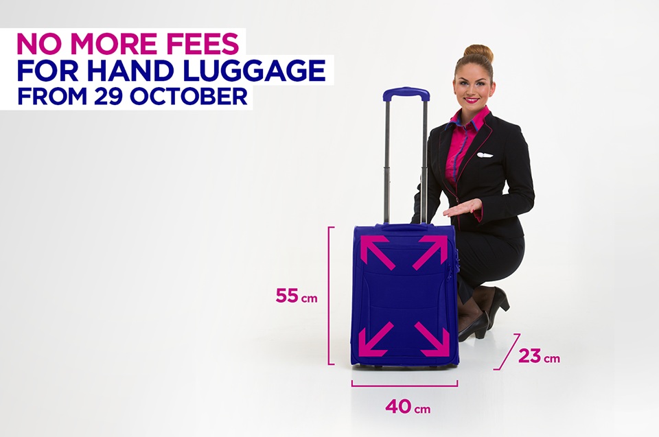 Tamanho máximo da bagagem de mão de cabina da Wizz Air