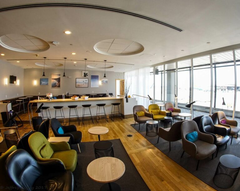 Zona de estar do Lounge em Nova Iorque da companhia aérea SAS