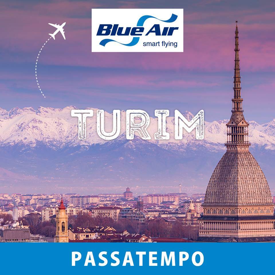 Passatempo "Vá a Turim com a Blue Air!" promovido pela Agência Abreu