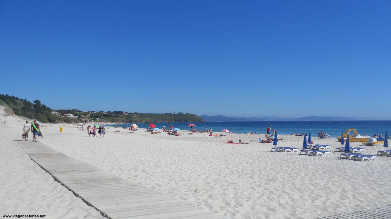 Zona Sul da praia de Major na ria de Pontevedra na Galiza em Espanha