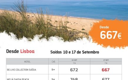 Férias em Saidia desde 667€ por pessoa com estadia de 7 noites em Setembro