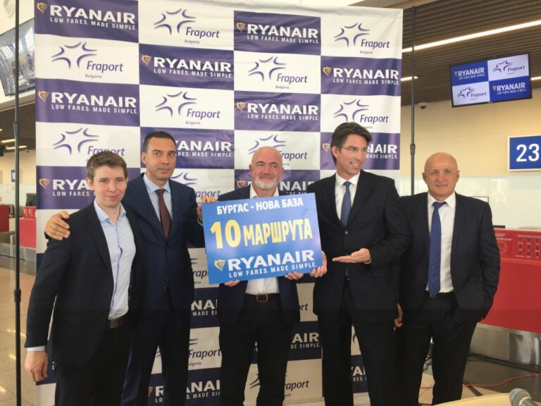 Ryanair apresenta nova base em Burgas com 10 rotas