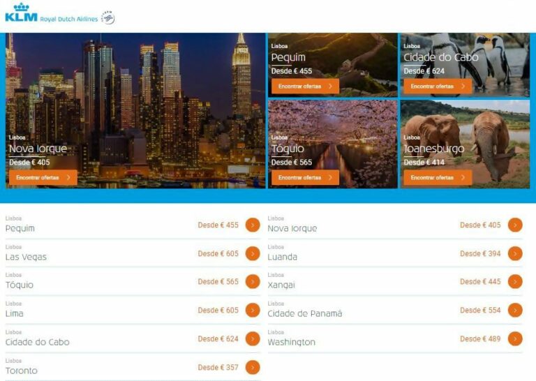 Dream Deals: Promoções de voos da KLM até 10 de Outubro