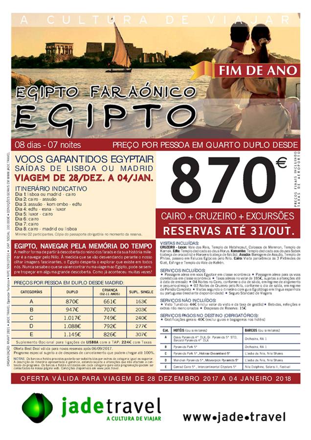 Passagem de ano com pacote de férias Egipto Faraónico desde 870€ por pessoa