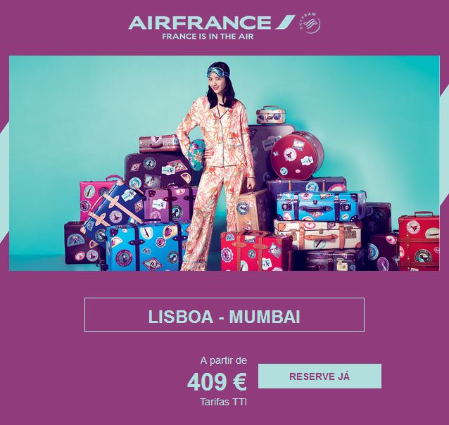 Promoção voos da Air France: Oferta Flash de Setembro desde 409€