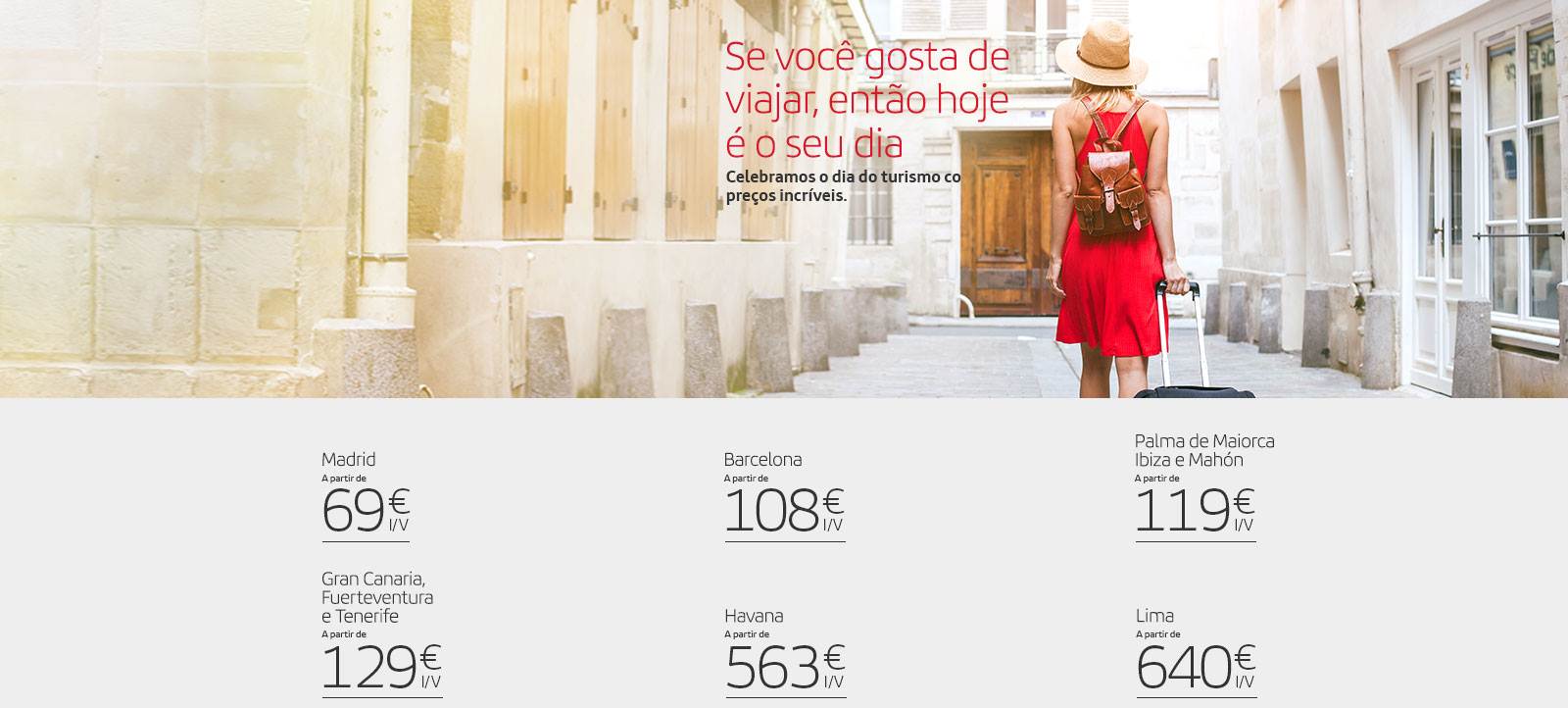 Promoções da Iberia para o Dia do Turismo