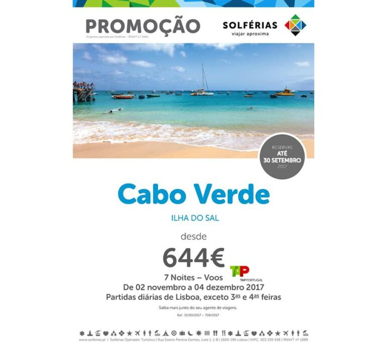 Promoção desde 644€ para férias de 7 noites na ilha do Sal em Novembro