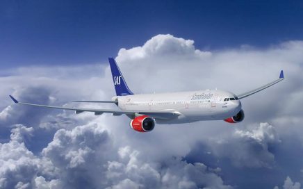 Aeronave da companhia aérea SAS em pleno voo