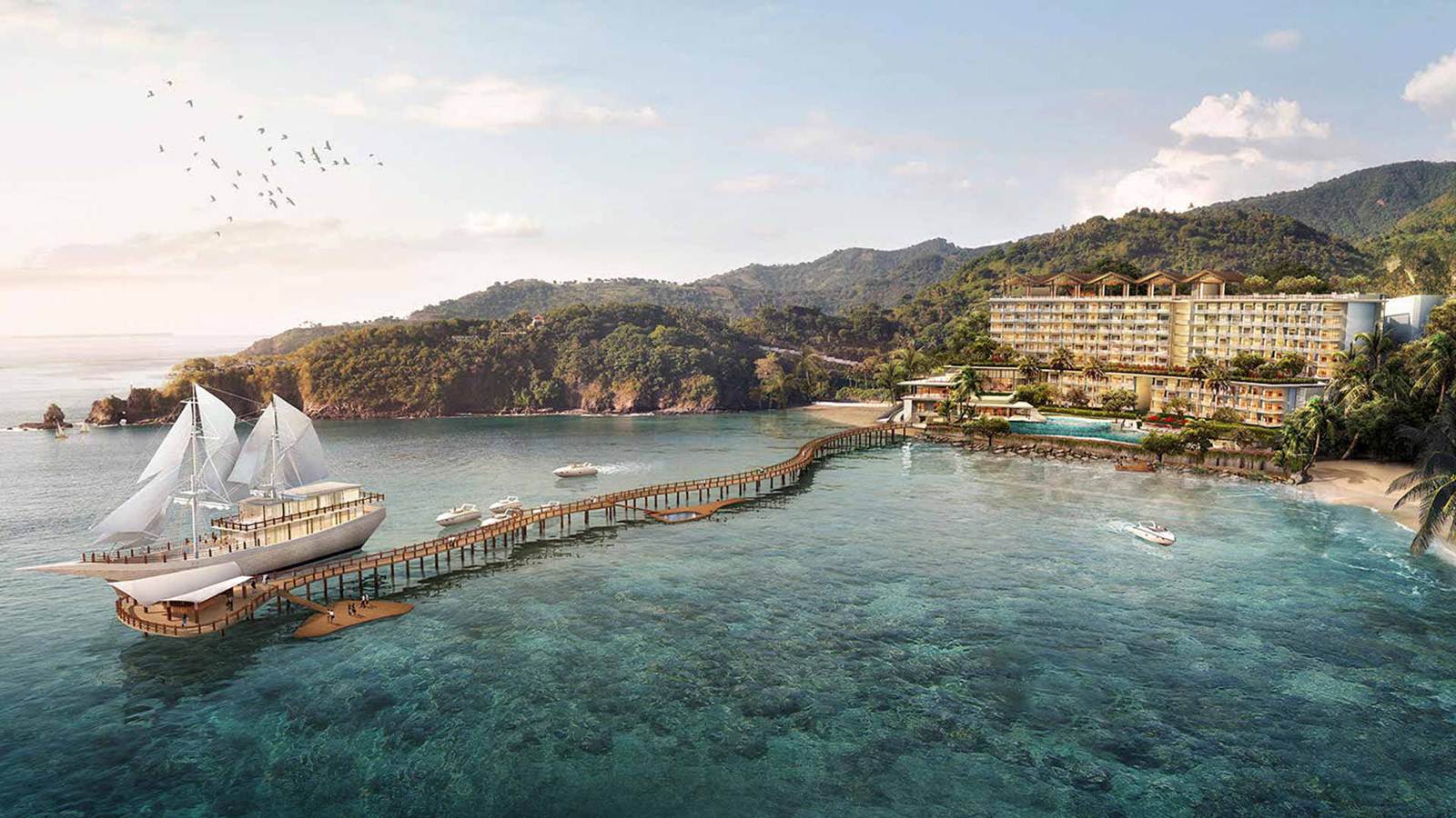 Projecto do AYANA Komodo Resort na ilha das Flores na Indonésia