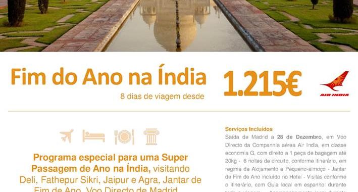 Super Promoção Fim de ano na Índia desde 1215€