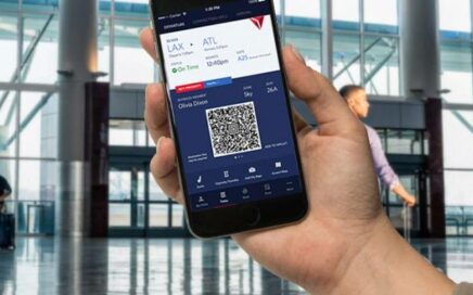 Visor da app Fly Delta com o ckeck-in automático