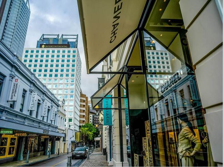 A King Street Precinct com o hotel InterContinental Perth na Austrália