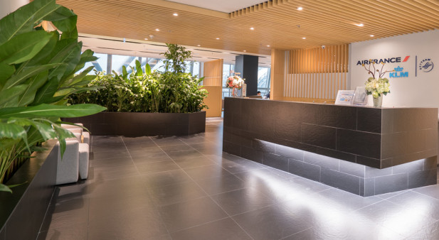 Entrada do Lounge Air France-KLM no aeroporto de Bangkok