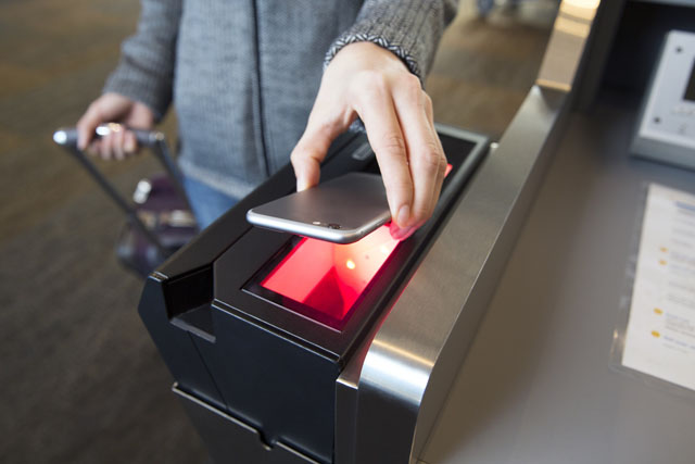 Cartão de embarque digital da app United