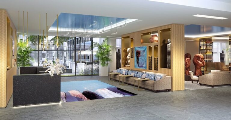 Espaço comum do hotel Mövenpick Hotel Abidjan na África Subsariana