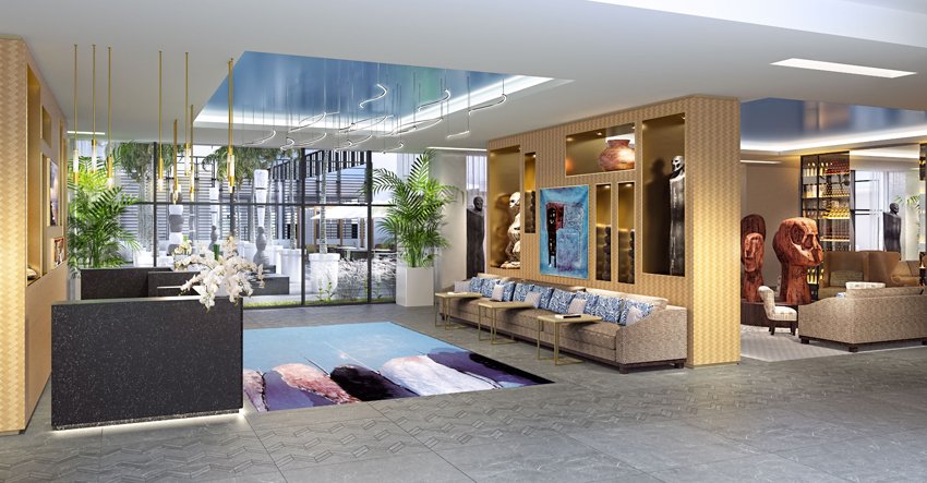 Espaço comum do hotel Mövenpick Hotel Abidjan na África Subsariana