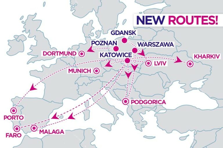 10 novas rotas da Wizz Air na Polónia incluindo Katowice para Porto e Faro