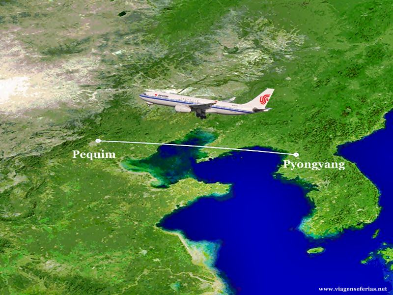 Rota da Air China entre Pequim e Pyongyang (Coreia do Norte)