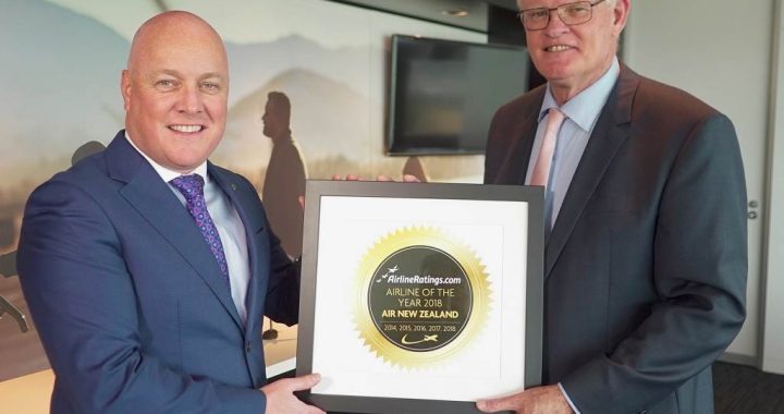 CEO da Air New Zealand recebe prémio de melhor companhia aérea 2018 da Airlineratings.com